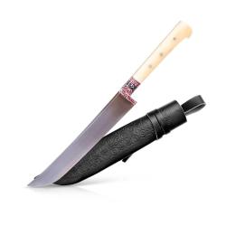 Couteau Pchak Ouzbek Artisanal 28cm  Lame Acier Carbone  Manche en Os