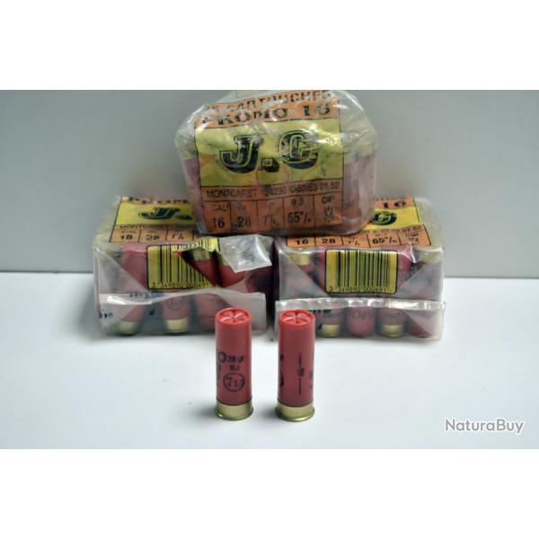Lot de 69 cartouches 28 gr BJ plomb 7.5 - Cal 16
