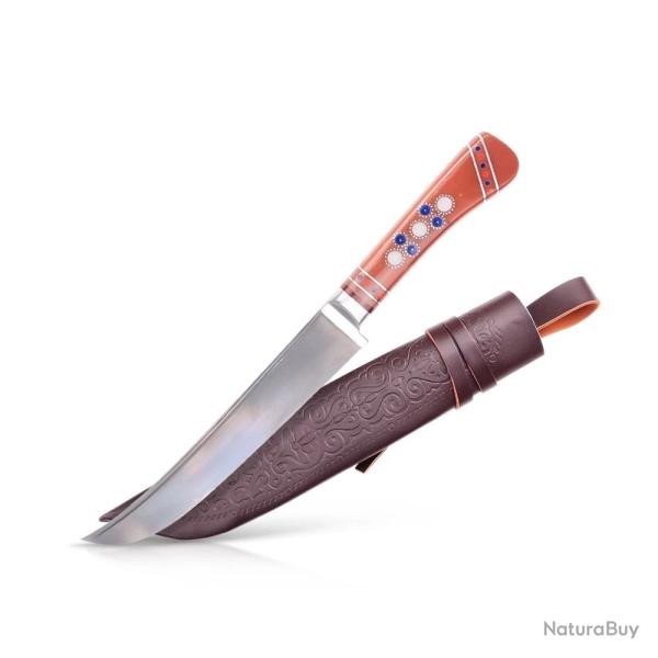Couteau Pchak Ouzbek Artisanal 30cm  Lame Acier Carbone  Manche Marron en Viniplast