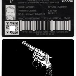 Licence de tir en aluminium grav&eacute; au laser (Recto / Verso) - Version rigide 1 mm d'&eacute;paisseur