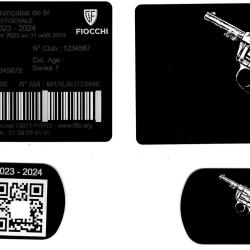 Licence de tir + Port&eacute; cl&eacute; TAG militaire en aluminium grav&eacute; au laser (Recto / Verso) - Version rigid