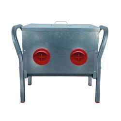 Mangeoire Galvanis&eacute;e 4 Entr&eacute;es - Capacit&eacute; 15 kg pour &Eacute;levage Avicole
