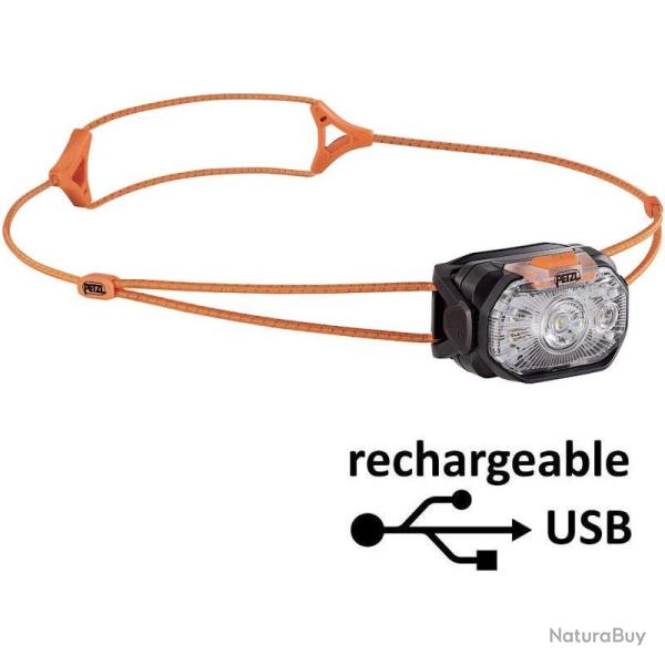 Lampe frontale Petzl Swift LT noire et orange