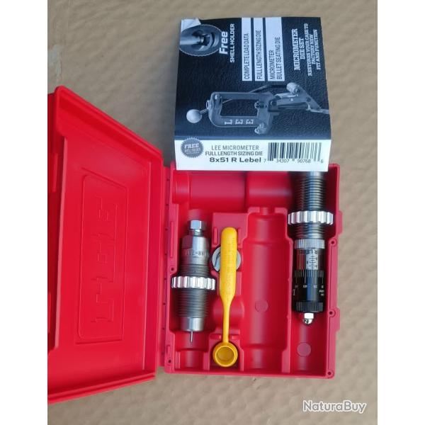 Jeu d'outils Lee calibre 8mm 8 mm Lebel (fusil) avec si�geur microm�trique 90768