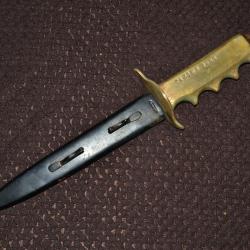 couteau de tranch&eacute;e de goumier guerre 39/45 trench 1918 US d&eacute;barquement provence