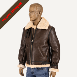 D&eacute;stockage - Blouson Cuir Schott bombardier B3 257S made in USA mouton peau lain&eacute; original