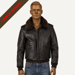 D&eacute;stockage - Blouson Cuir Type G1 USN 184 sm - Schott - Marron