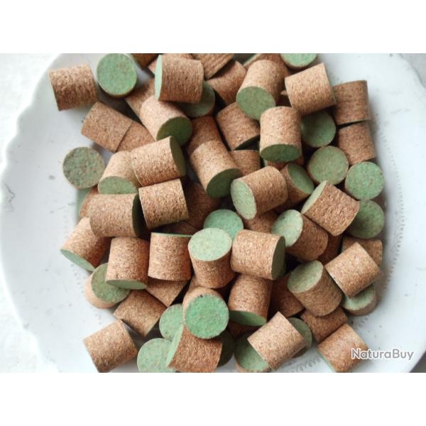 Lot de 100 bourres li�ge recouvertes en calibre 12 , �paisseur 18mm..