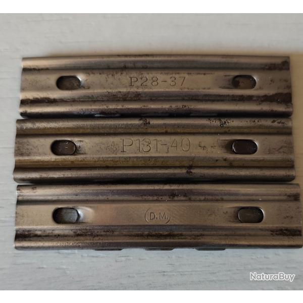 Lot de 3 lames chargeurs  mauser 98K - 8x57is WW2 - codes deutchewaffen munition
