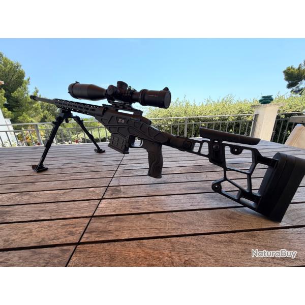 Carabine SABATTI 308 ST-18 + lunette VORTEX Strike Eagle 5-25x56 + silencieux + bi-pied.