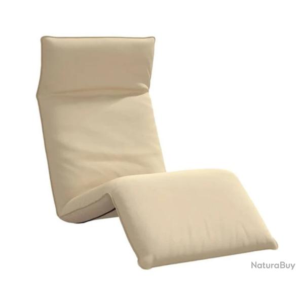 Chaise longue pliante tissu oxford beige 175x54x8,5 cm inclinable