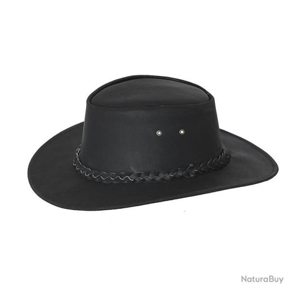 Faustmann GERMANY - CHAPEAU CUIR MARRON STYLE AUSTRALIEN M