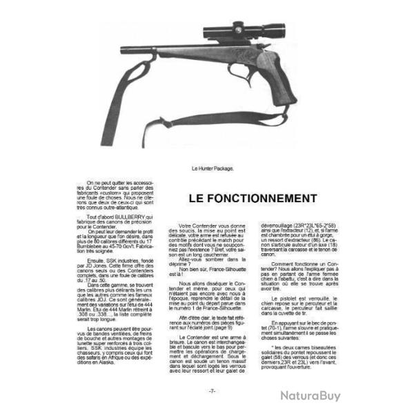 notice 14 pages pistolet THOMPSON CONTENDER en FRANCAIS (envoi par mail) -VENDU PAR JEPERCUTE(m2821)