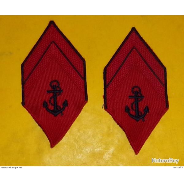 INSIGNE EN TISSU DE LA MARINE AVEC DEUX�GALONS , ETAT VOIR PHOTO . POUR TOUT RENSEIGNEMENT ME CONTAC