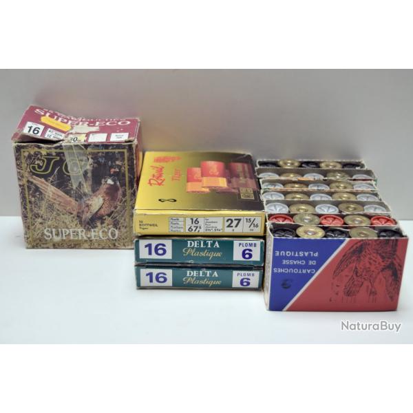 Lot de 83 cartouches BJ-BG plomb 4-5-6 - Cal 16