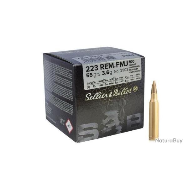 MUNITION SELLIER & BELLOT 223 REM FMJ 55GRS/3.6G