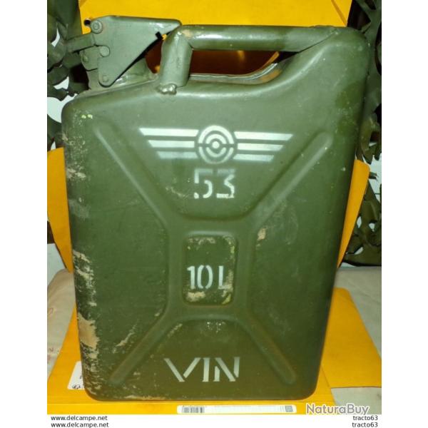 JERRYCAN A VIN�MILITAIRE�DE L'ARMEE DE L'AIR FRANCAISE , CONTENANCE 10 LITRES , PERIODE GUERRE D'IND