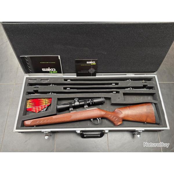 carabine SAKO QUAD 22win mag+ 17 mach2+ 22lr + 17hmr avec lunette destockage chasse armurerie