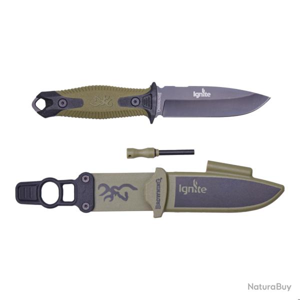 COUTEAU DE SURVIE BROWNING IGNITE FIXED BLACK GREEN