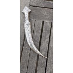 ANCIEN COUTEAU POIGNARD KANDJAR INDO PERSAN EMPIRE OTTOMAN LAME DAMAS MAMELOUK