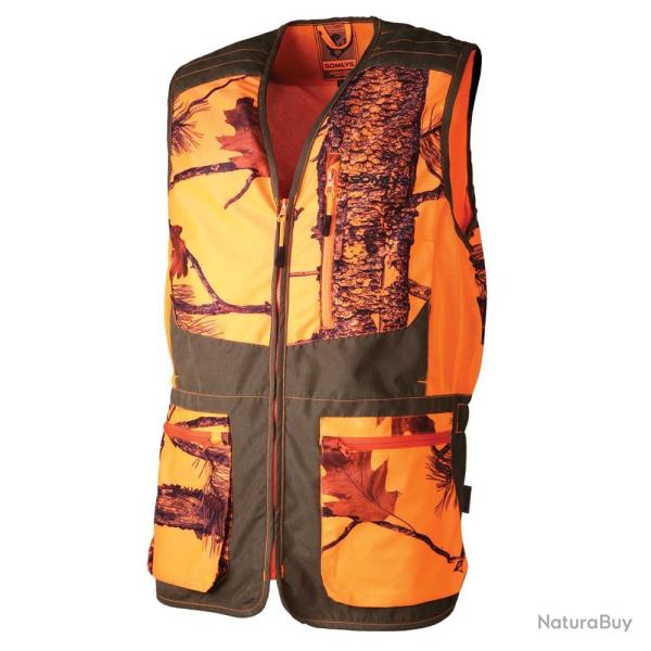 GILET DE CHASSE HOMME CLASSY G3 CAMO ORANGE - 6XL - SOMLYS