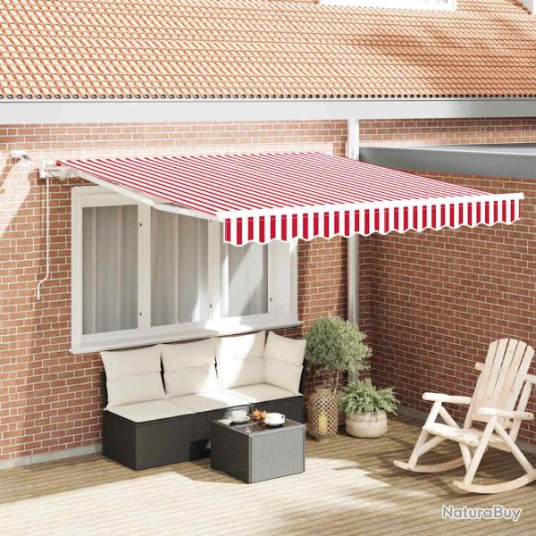 Auvent r�tractable Rouge et Blanc 350 x 250 cm Polyester