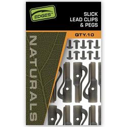 Clip Plomb Fox Edges Naturals Slik Lead Clip + Pegs (par 10)