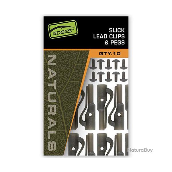 Clip Plomb Fox Edges Naturals Slik Lead Clip + Pegs (par 10)