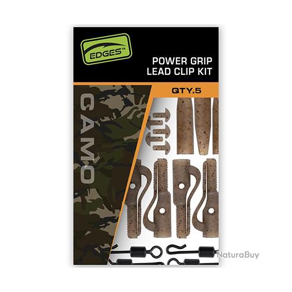 Kit Montage Fox Edges Camo Power Grip Lead Clip (par 5)