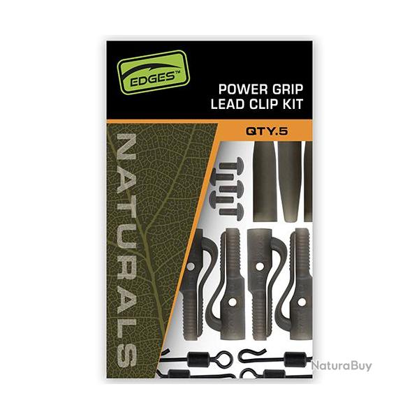 Kit Montage Fox Edges Naturals Power Grip Lead Clip (par 5)