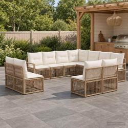 Ensemble de canap&eacute; de 11 pcs Beige polyrotin
