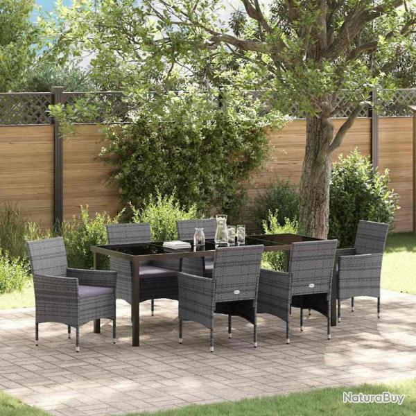 Ensemble de salle � manger pour 7 pcs Gris polyrotin