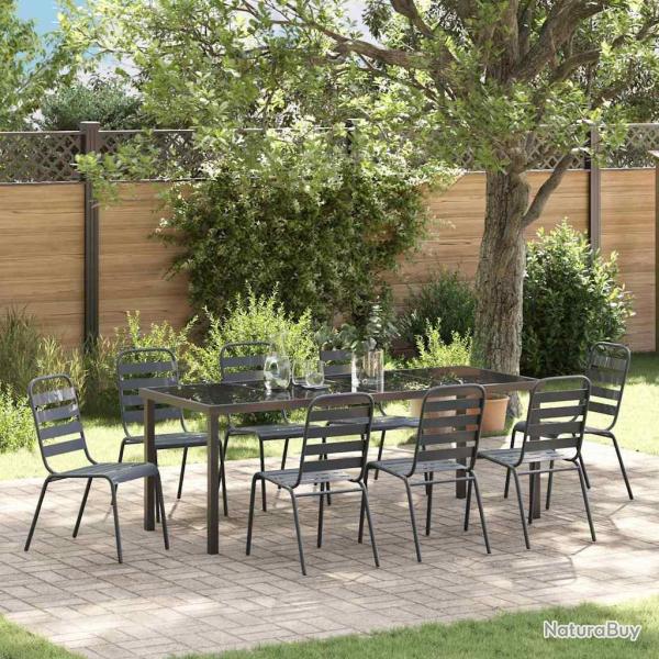 Ensemble de salle � manger pour 9 pcs Anthracite