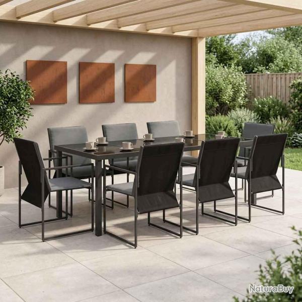 Ensemble de salle � manger pour 9 pcs Noir et anthracite
