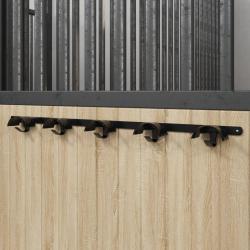 Porte-bride pour 5 brides avec 5 crochets noir fer