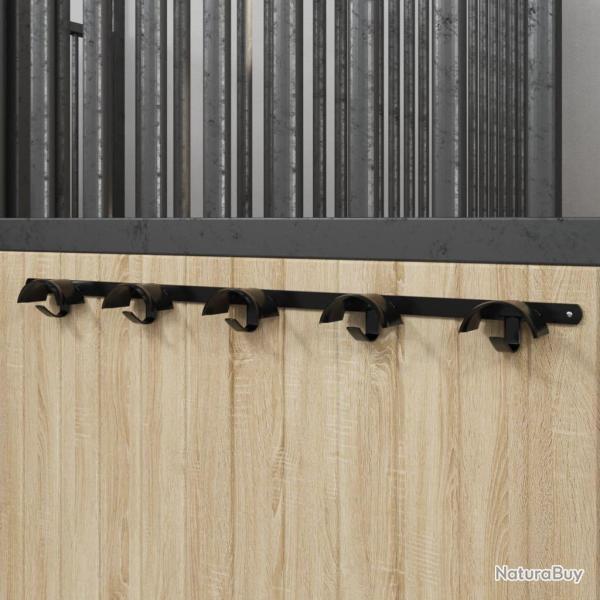 Porte-bride pour 5 brides avec 5 crochets noir fer