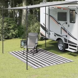 Tapis de tente anthracite et blanc, 200 &times; 300 cm