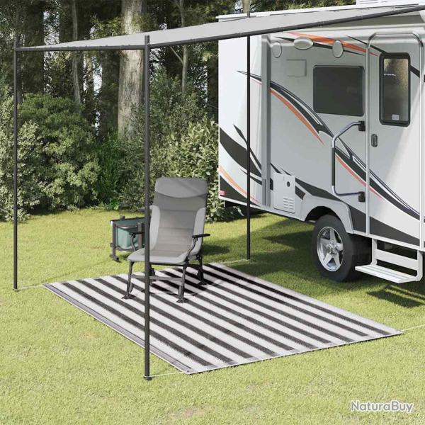 Tapis de tente anthracite et blanc, 200 � 300 cm