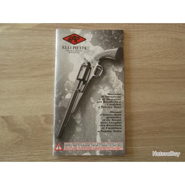Manuel  d instructions pour revolver Pietta