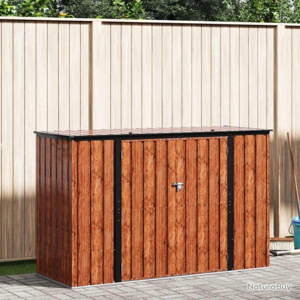 Bo�te de Rangement de Jardin Marron 214 x 82 x 132 cm Acier