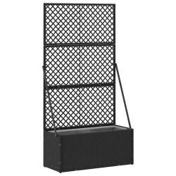 Jardini&egrave;re Treillis Noir 70 x 30 x 135 cm M&eacute;t??