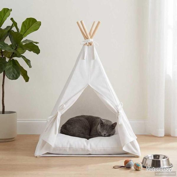 Teepee pour animaux de compagnie avec coussin 40 x 40 x 50 cm