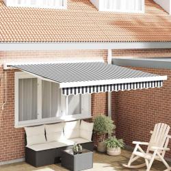 Auvent r&eacute;tractable anthracite/blanc 3x2,5 m tissu et aluminium