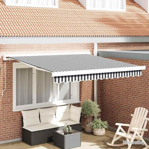 Auvent r�tractable anthracite/blanc 3x2,5 m tissu et aluminium