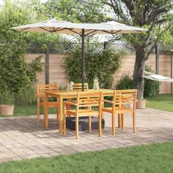 Ensemble de salle &agrave; manger pour jardin 5 pcs Marron