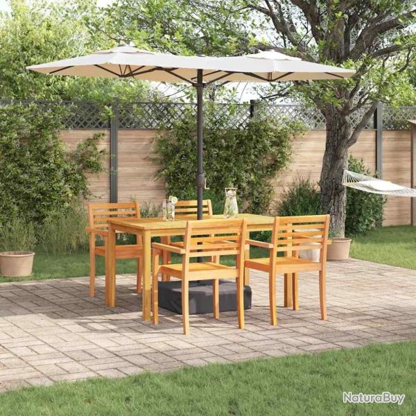 Ensemble de salle � manger pour jardin 5 pcs Marron