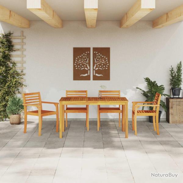 Ensemble de salle � manger pour jardin 5 pcs Marron