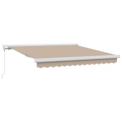 Auvent r&eacute;tractable Beige 300 x 250 cm Toile et Aluminium
