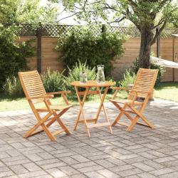 Ensemble bistro pliant 3 pcs Marron Bois d'Acacia Massif