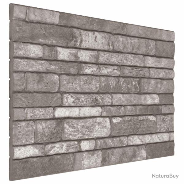 Panneaux muraux 10 pcs Gris fonc� 100 x 50 cm Mousse EPS